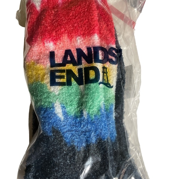 Lands’ End amazing fuzzy multicolored socks NWT - Picture 3 of 3